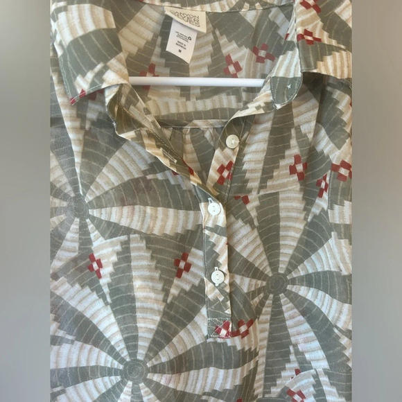 Canyon river blues sheer sleeveless blouse size M - Picture 3 of 7